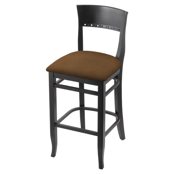 25" Counter Stool, Black Finish, Rein Thatch Seat